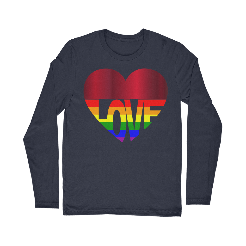 65 MCMLXV Unisex LGBT Rainbow Flag Love Heart Graphic Long Sleeve T-Shirt - 65mcmlxv