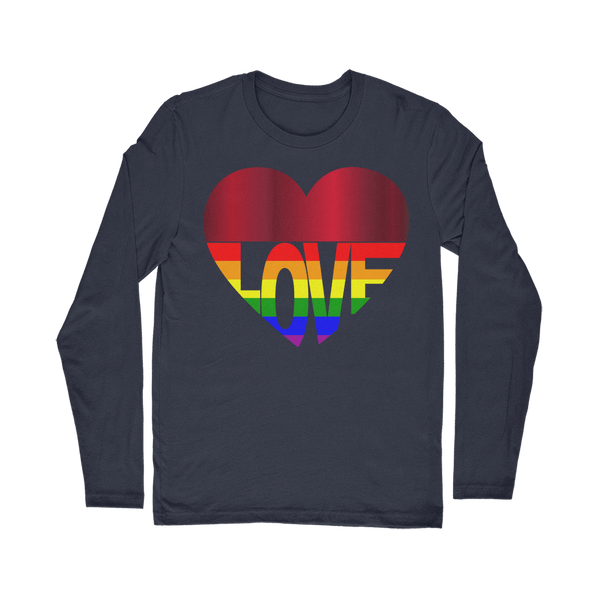 65 MCMLXV Unisex LGBT Rainbow Flag Love Heart Graphic Long Sleeve T-Shirt - 65mcmlxv