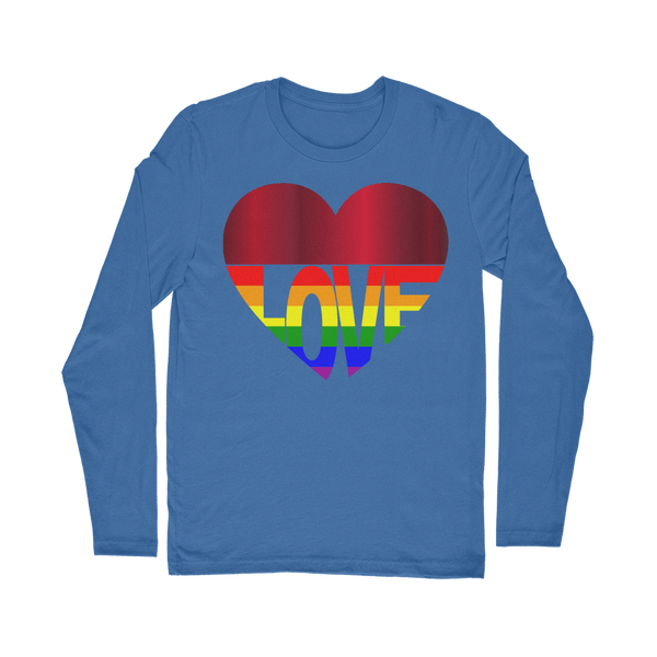 65 MCMLXV Unisex LGBT Rainbow Flag Love Heart Graphic Long Sleeve T-Shirt - 65mcmlxv