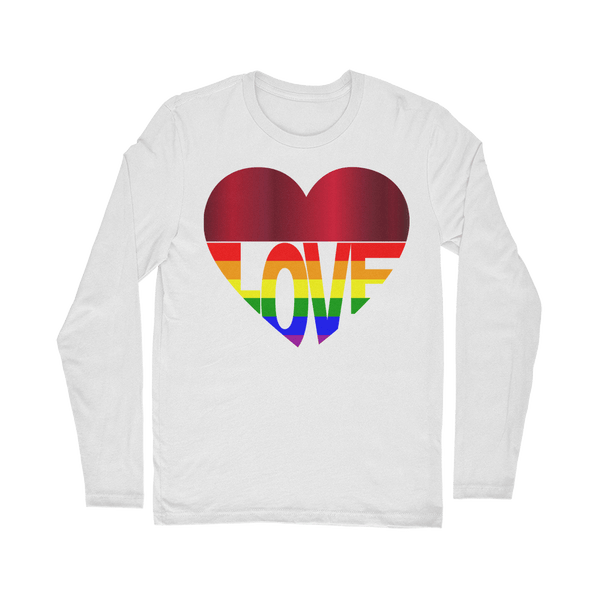 65 MCMLXV Unisex LGBT Rainbow Flag Love Heart Graphic Long Sleeve T-Shirt - 65mcmlxv