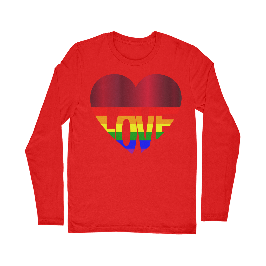 65 MCMLXV Unisex LGBT Rainbow Flag Love Heart Graphic Long Sleeve T-Shirt - 65mcmlxv
