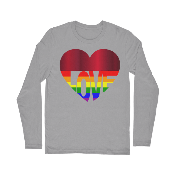 65 MCMLXV Unisex LGBT Rainbow Flag Love Heart Graphic Long Sleeve T-Shirt - 65mcmlxv