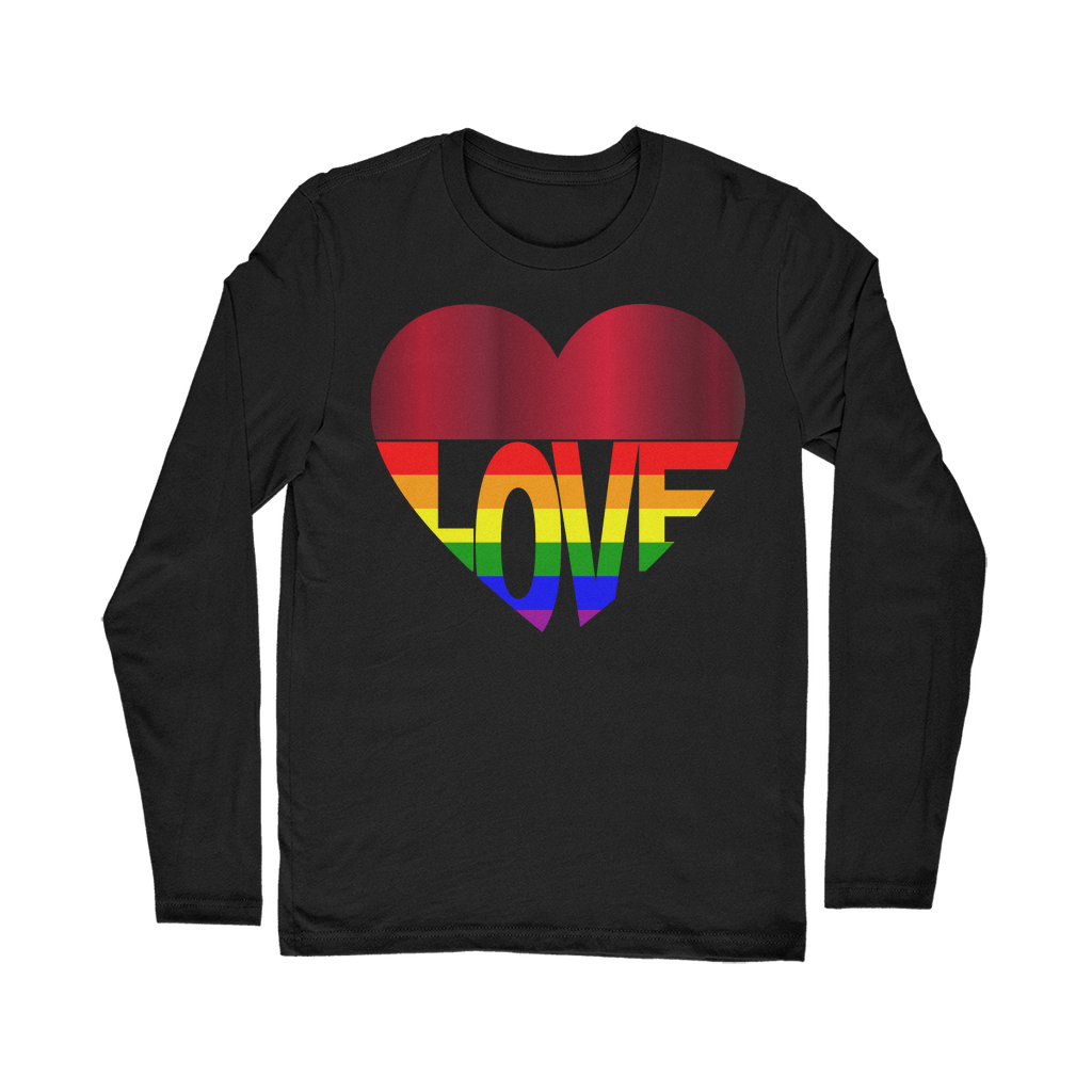 65 MCMLXV Unisex LGBT Rainbow Flag Love Heart Graphic Long Sleeve T-Shirt - 65mcmlxv
