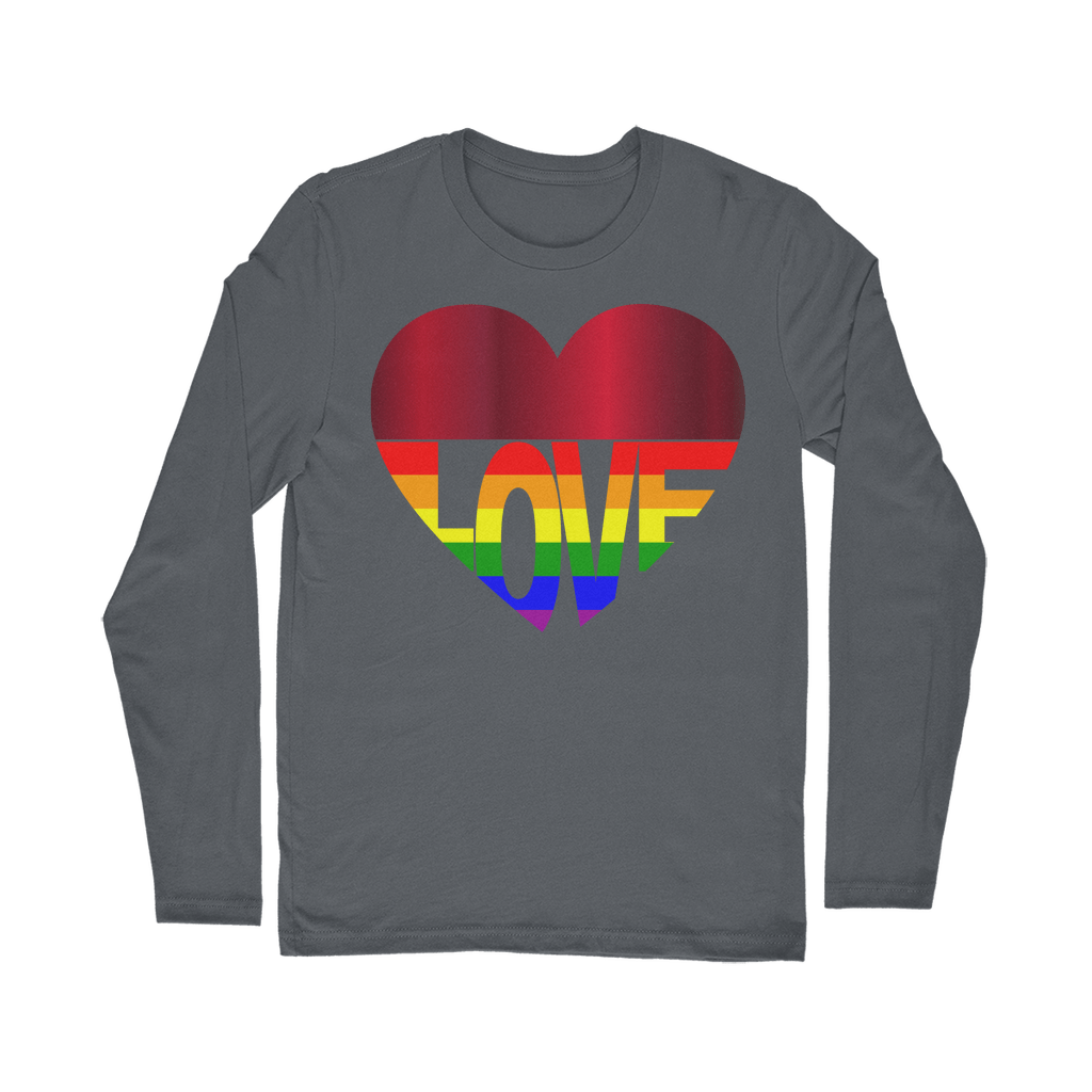 65 MCMLXV Unisex LGBT Rainbow Flag Love Heart Graphic Long Sleeve T-Shirt - 65mcmlxv