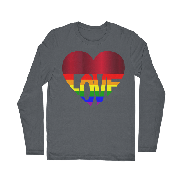 65 MCMLXV Unisex LGBT Rainbow Flag Love Heart Graphic Long Sleeve T-Shirt - 65mcmlxv