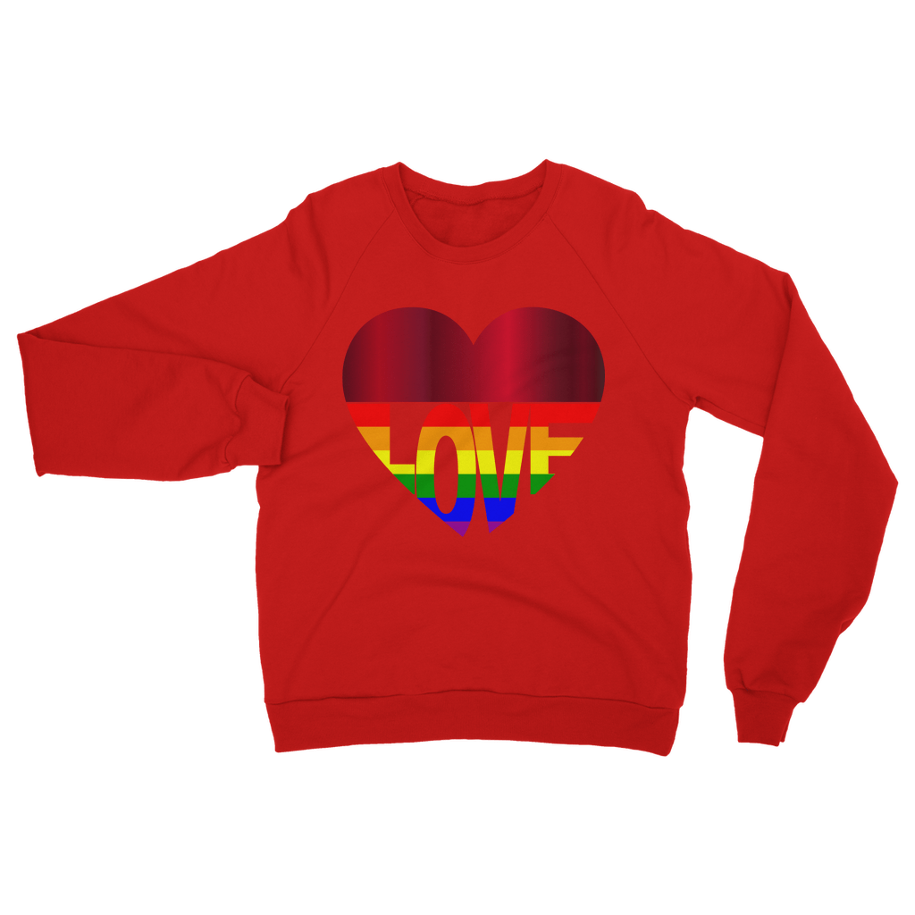 65 MCMLXV Unisex LGBT Rainbow Flag Love Heart Sweatshirt - 65mcmlxv