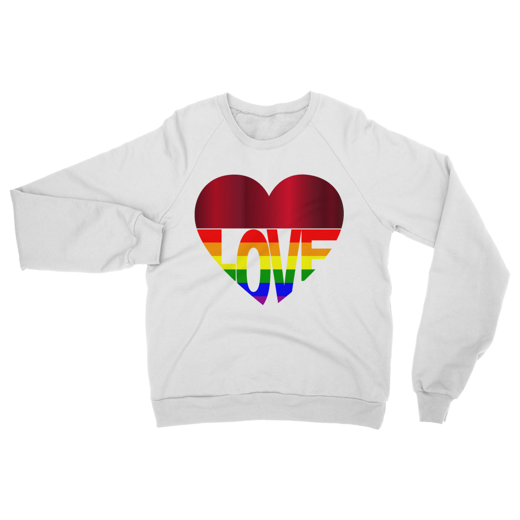 65 MCMLXV Unisex LGBT Rainbow Flag Love Heart Sweatshirt - 65mcmlxv