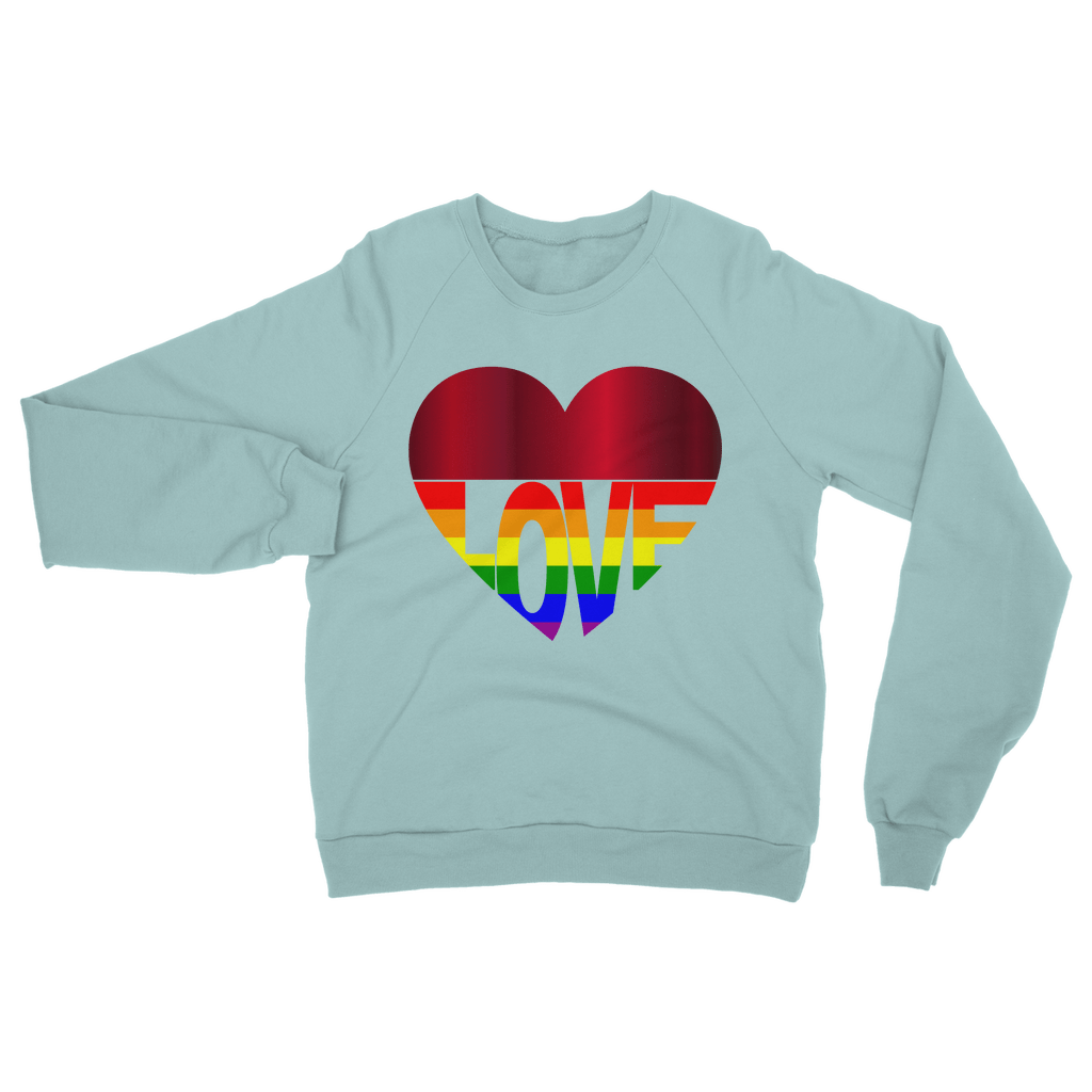 65 MCMLXV Unisex LGBT Rainbow Flag Love Heart Sweatshirt - 65mcmlxv