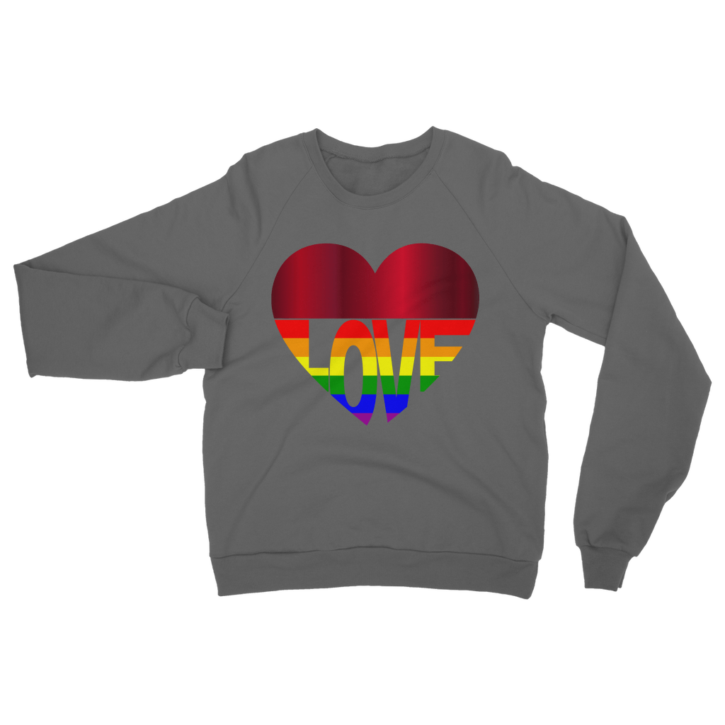 65 MCMLXV Unisex LGBT Rainbow Flag Love Heart Sweatshirt - 65mcmlxv