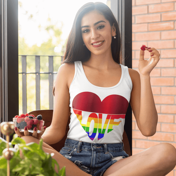 65 MCMLXV Unisex LGBT Rainbow Flag Love Heart Tank Top - 65mcmlxv