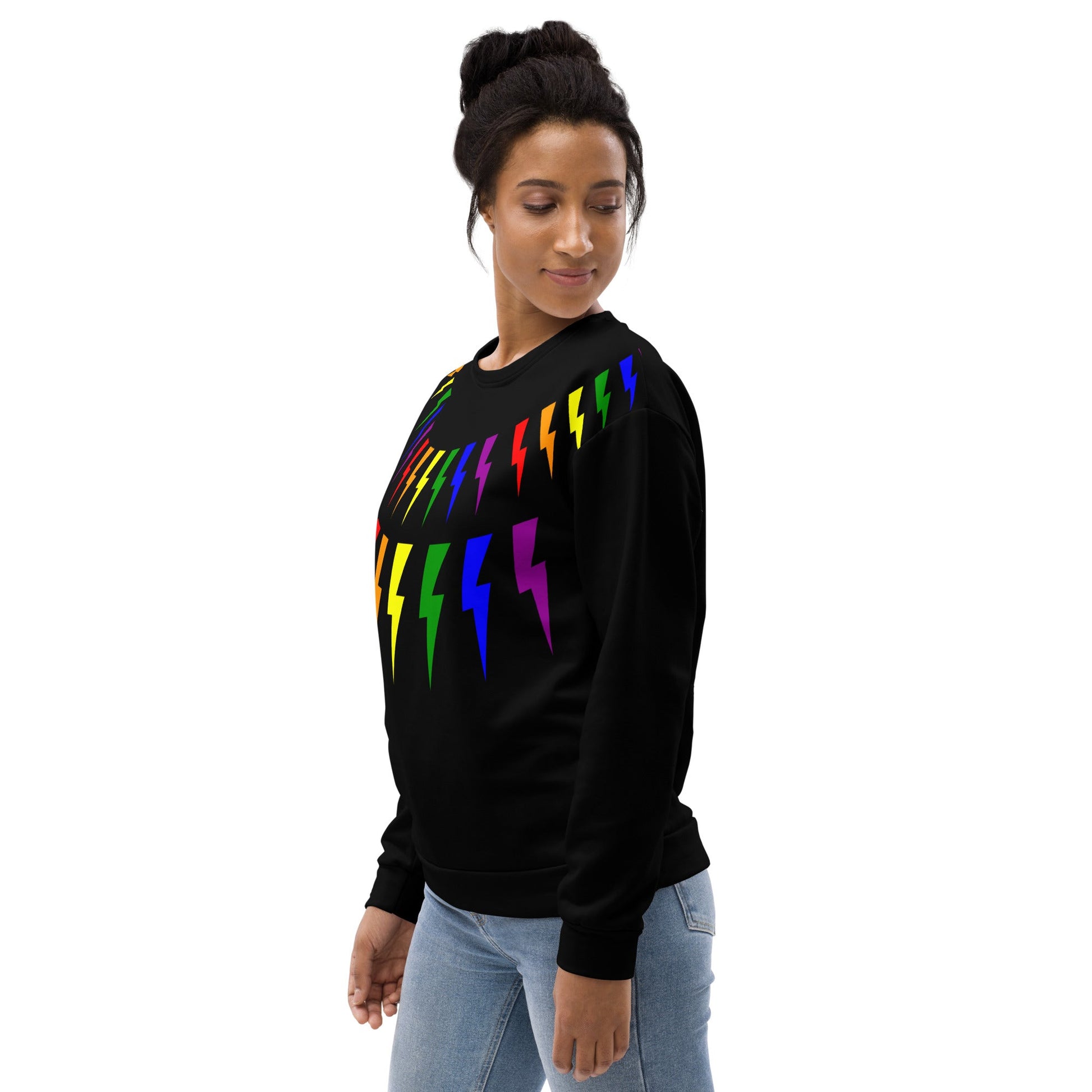 65 MCMLXV Unisex LGBT Rainbow Lightning Bolt Sweatshirt Jumper - 65mcmlxv