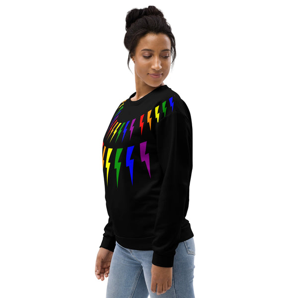 65 MCMLXV Unisex LGBT Rainbow Lightning Bolt Sweatshirt Jumper - 65mcmlxv