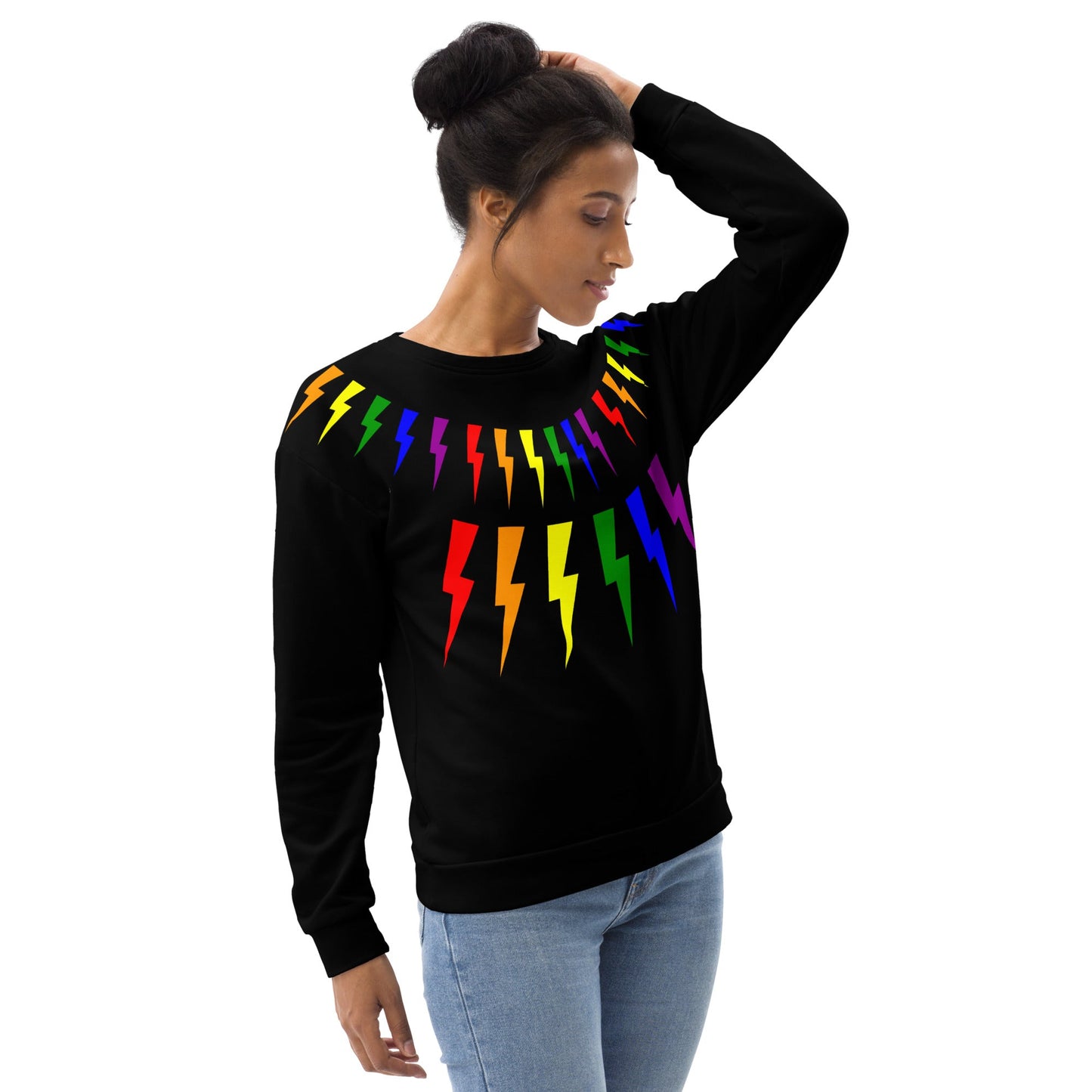65 MCMLXV Unisex LGBT Rainbow Lightning Bolt Sweatshirt Jumper - 65mcmlxv