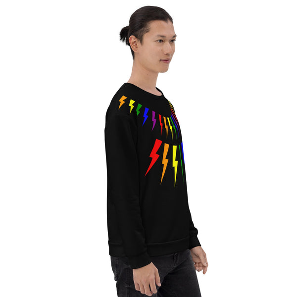 65 MCMLXV Unisex LGBT Rainbow Lightning Bolt Sweatshirt Jumper - 65mcmlxv