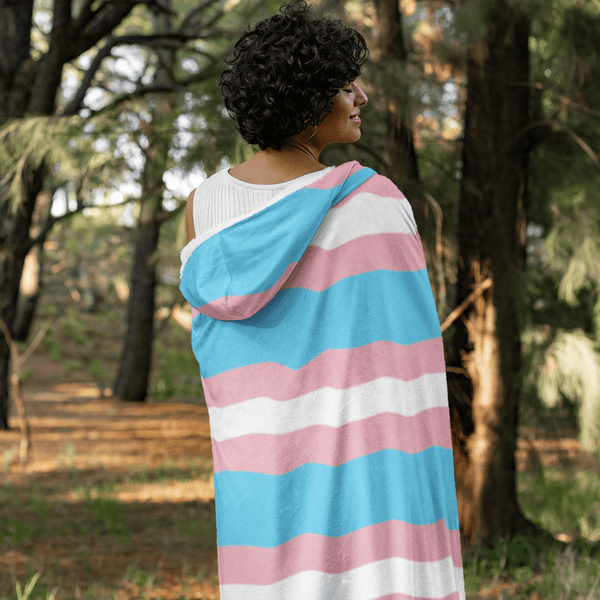 65 MCMLXV Unisex LGBT Transgender Pride Flag Hooded Blanket 72x55 - 65mcmlxv