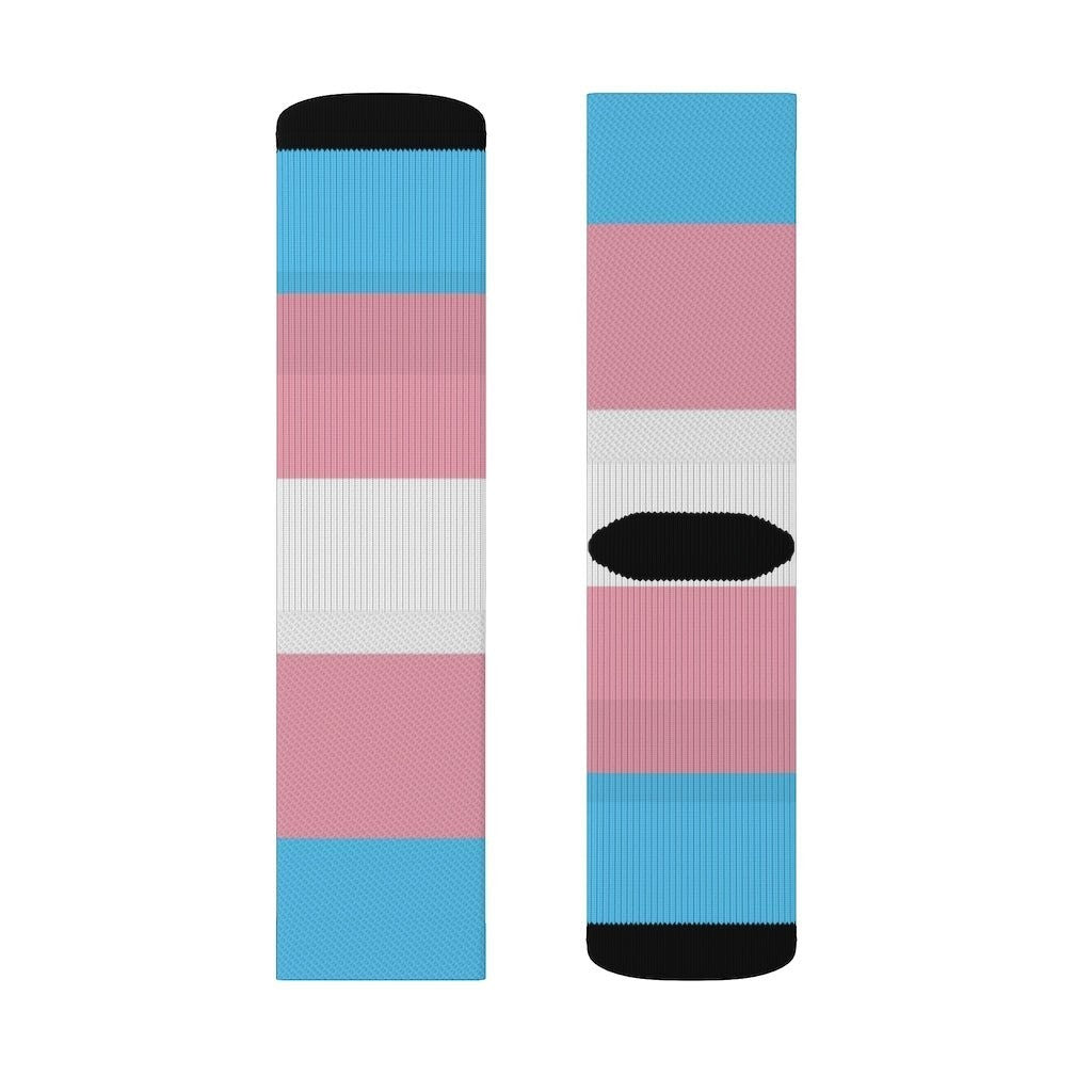 65 MCMLXV Unisex LGBT Transgender Pride Flag Print Socks - 65mcmlxv