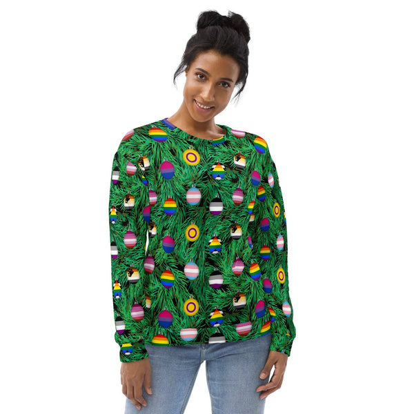 65 MCMLXV Unisex LGBTQI Pride Christmas Ornaments Print Sweatshirt Jumper - 65mcmlxv