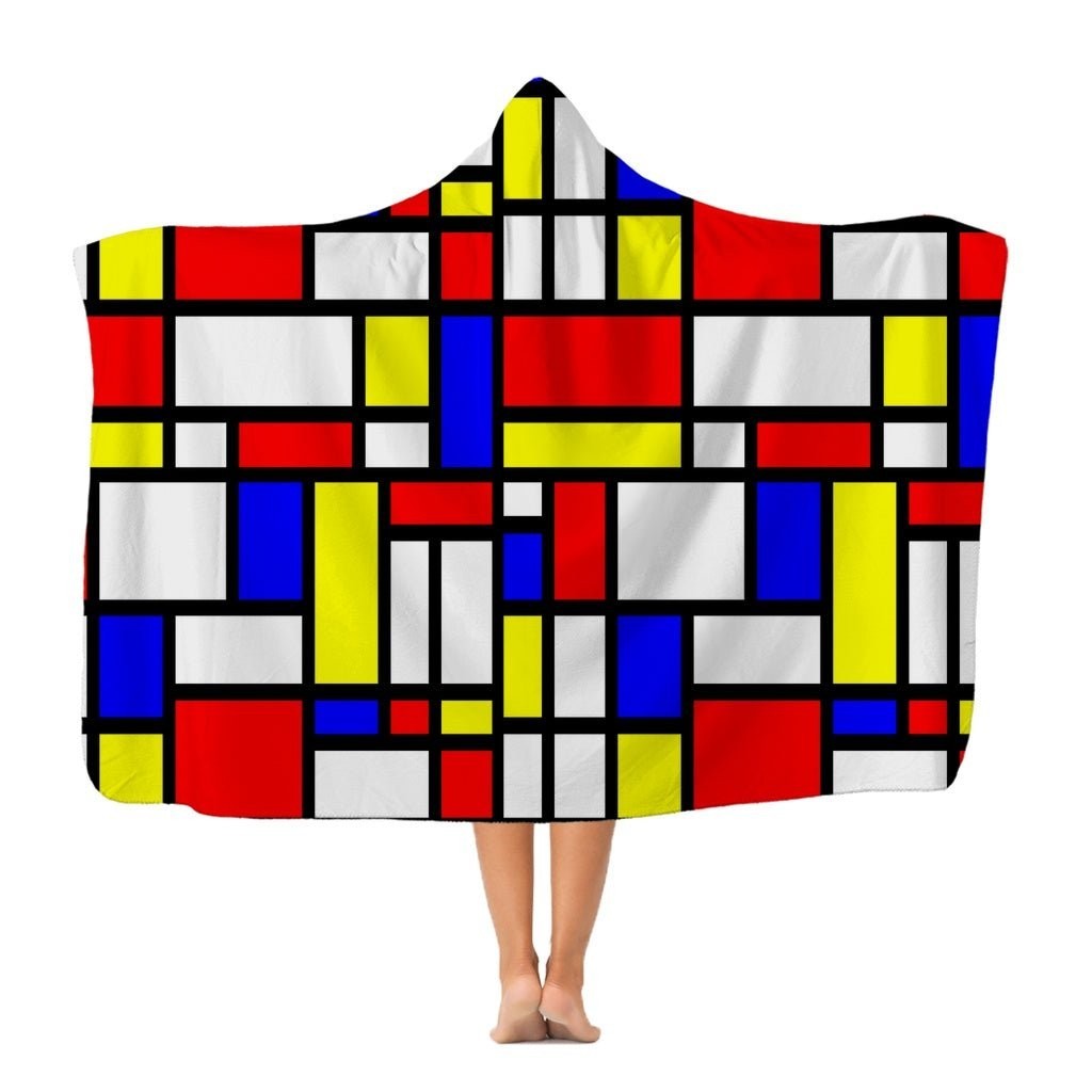 65 MCMLXV Unisex Mondrian Color Block Print Hooded Blanket - 65mcmlxv