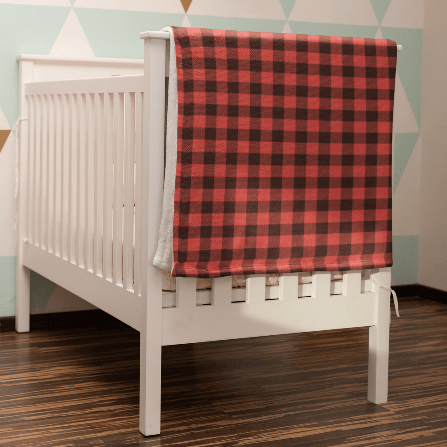 65 MCMLXV Unisex Red Buffalo Plaid Sublimation Baby Blanket - 65mcmlxv