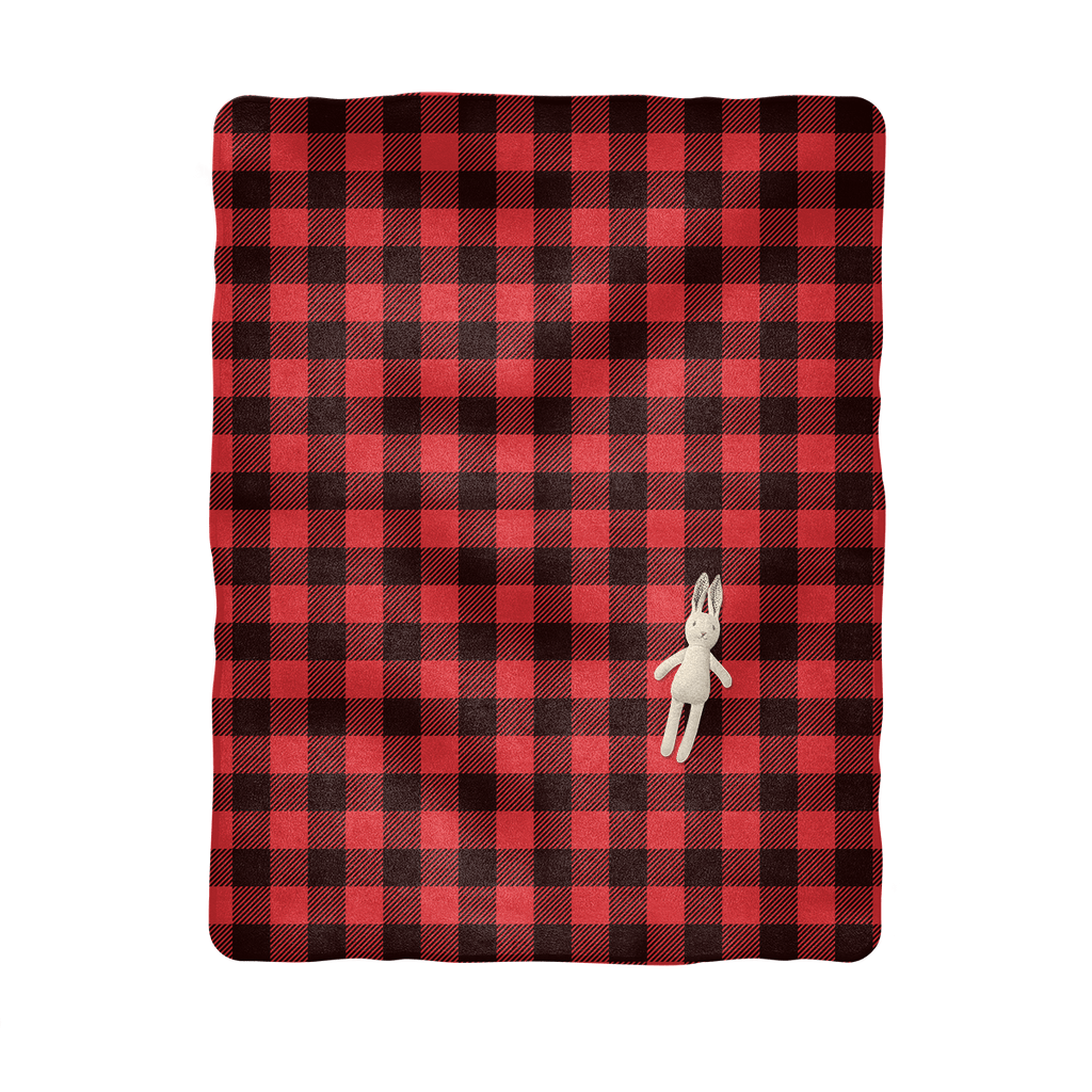 65 MCMLXV Unisex Red Buffalo Plaid Sublimation Baby Blanket - 65mcmlxv