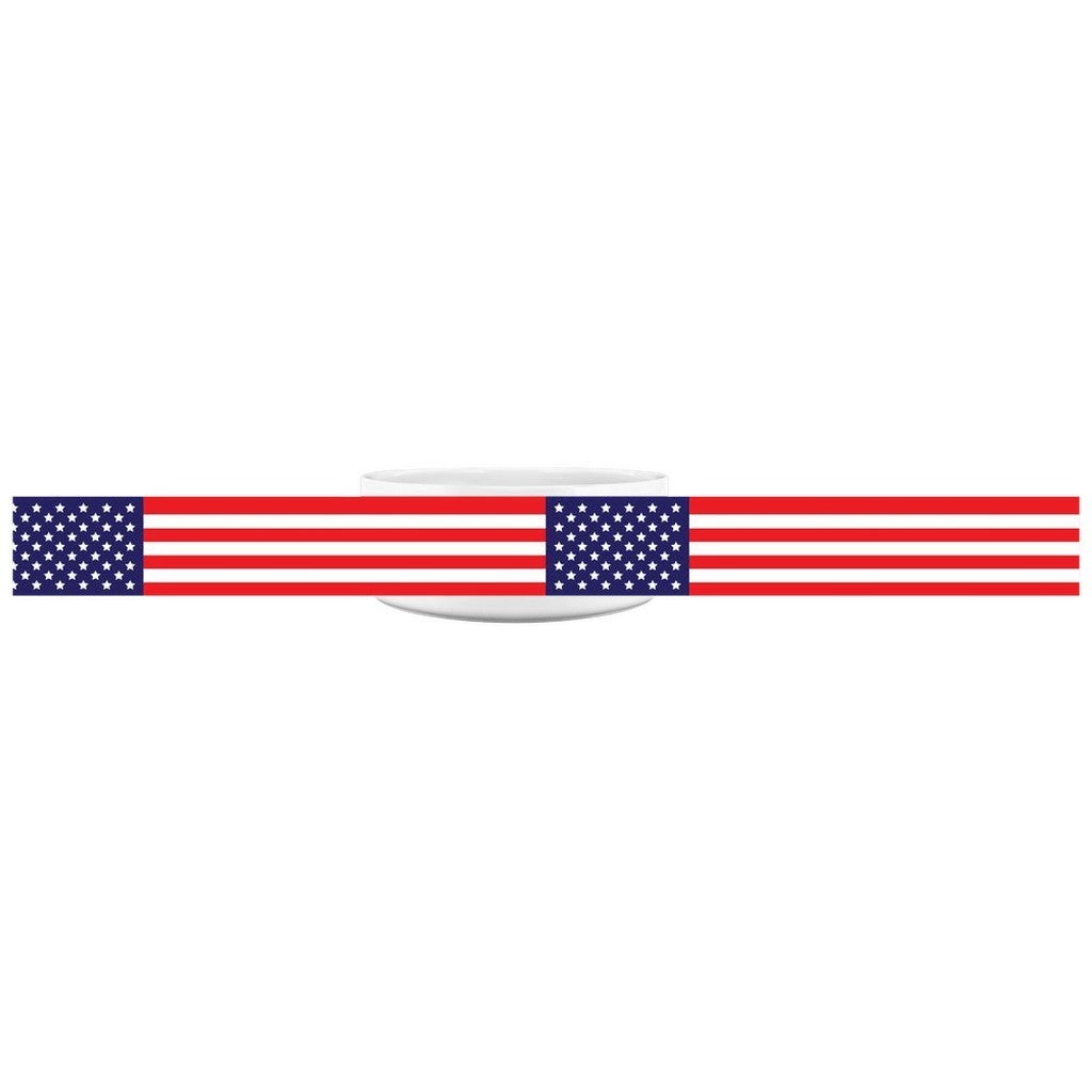 65 MCMLXV USA American Flag Print Dishwasher Safe Ceramic Pet Bowl - 65mcmlxv