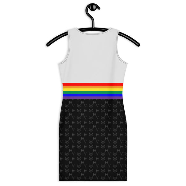 65 MCMLXV Women&#39;s LGBTQ Rainbow Flag Stripe Print Bodycon Dress - 65mcmlxv