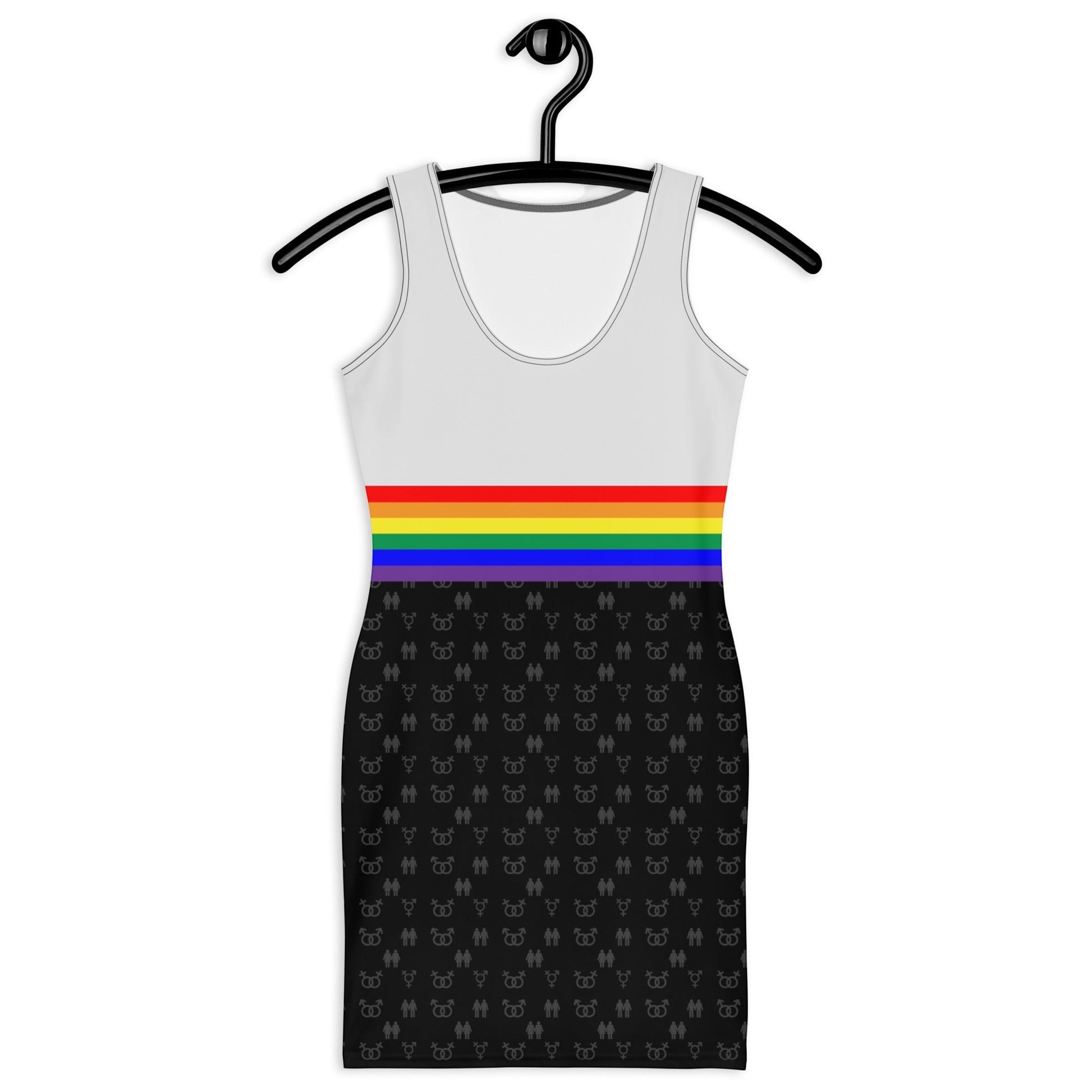 65 MCMLXV Women's LGBTQ Rainbow Flag Stripe Print Bodycon Dress - 65mcmlxv