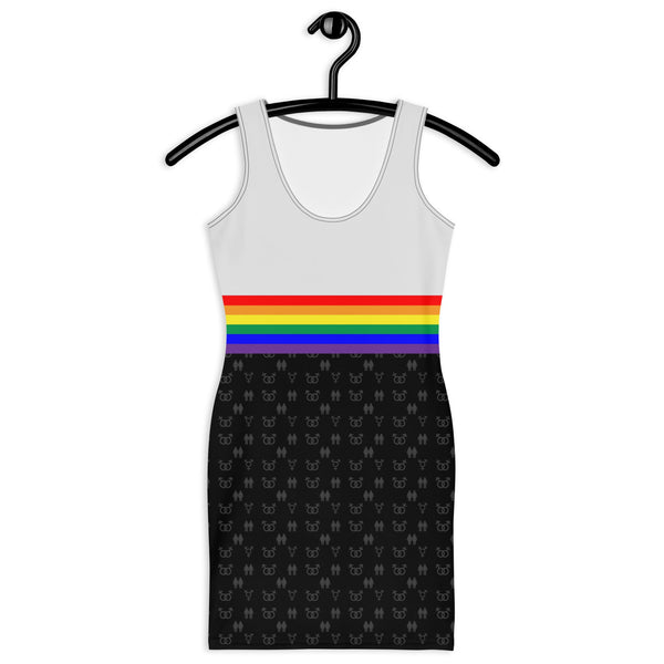 65 MCMLXV Women&#39;s LGBTQ Rainbow Flag Stripe Print Bodycon Dress - 65mcmlxv