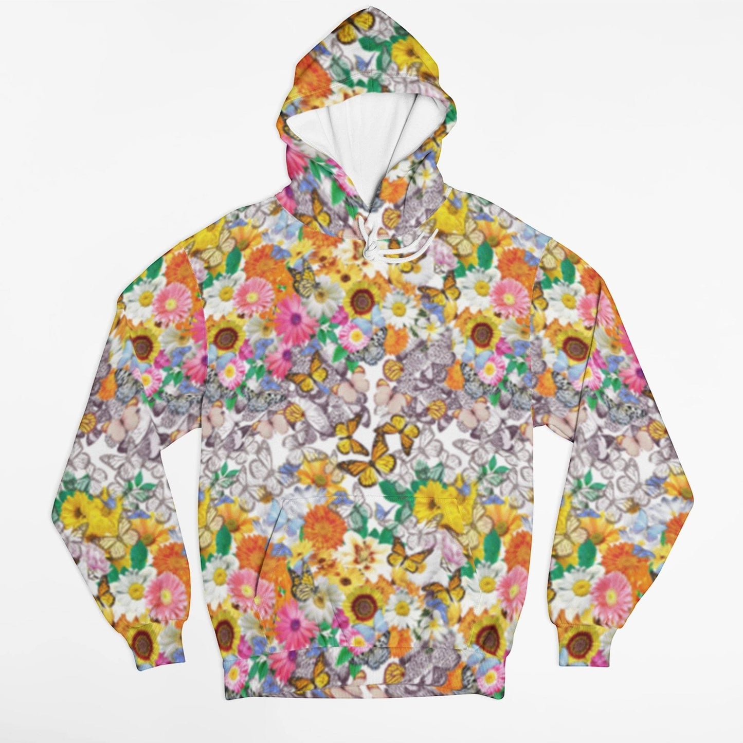 65 MCMLXV Women's Butterflies & Flowers Print Fleece Hoodie - 65mcmlxv
