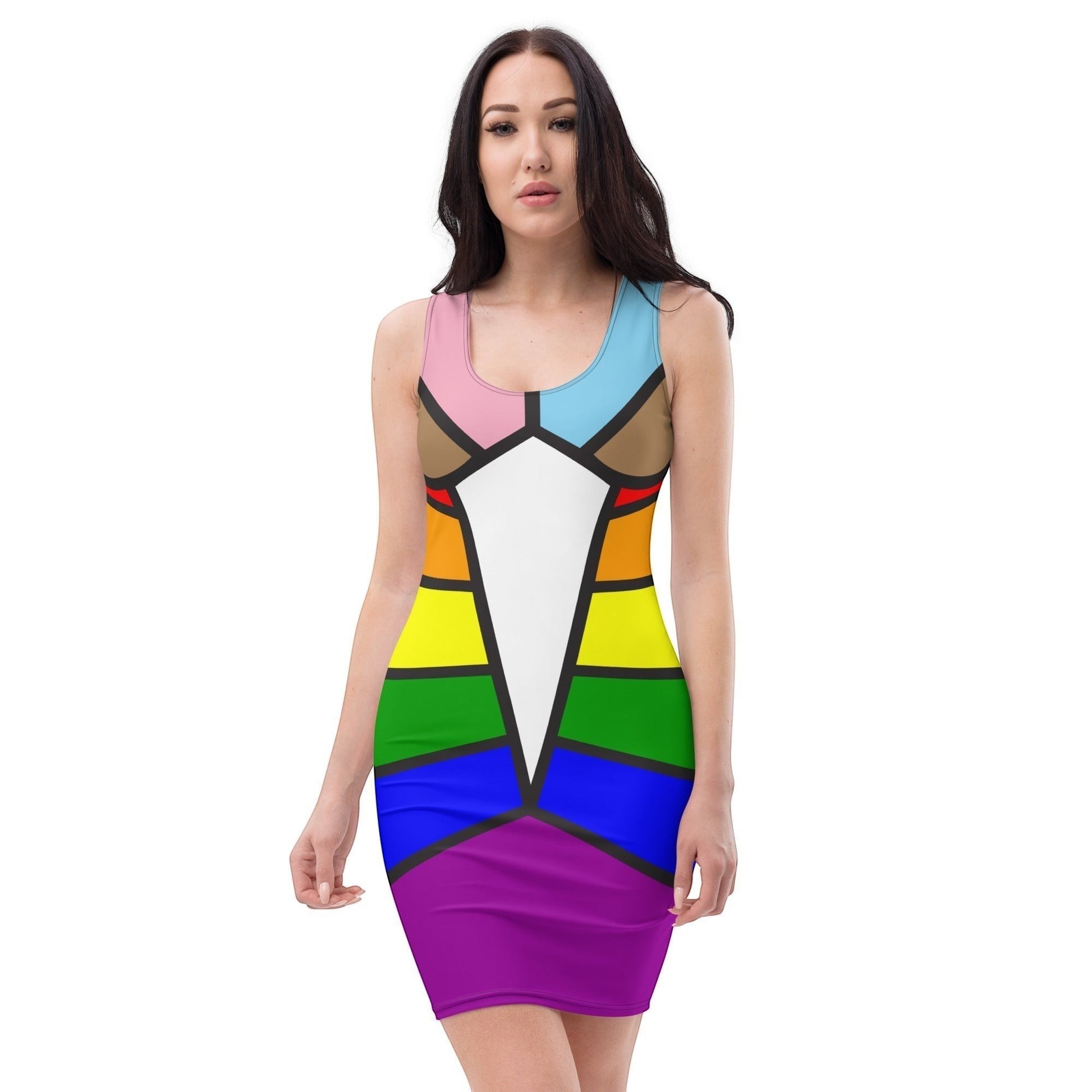 65 MCMLXV Womens LGBT Gay & Trans Pride Flags Print Dress - 65mcmlxv
