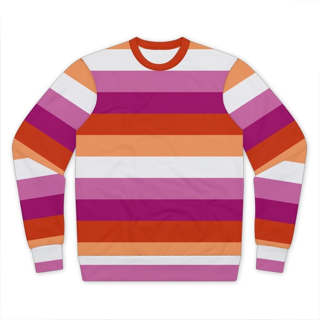 65 MCMLXV Women's LGBT Lesbian Pride Sunset Flag Performance Sweatshirt Jumper - 65mcmlxv