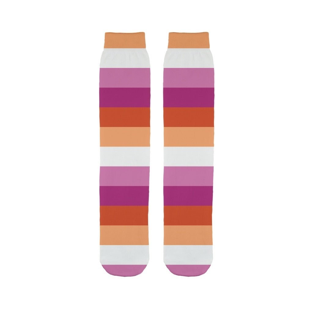 65 MCMLXV Women's LGBT Lesbian Pride Sunset Flag Print Tube Sock - 65mcmlxv