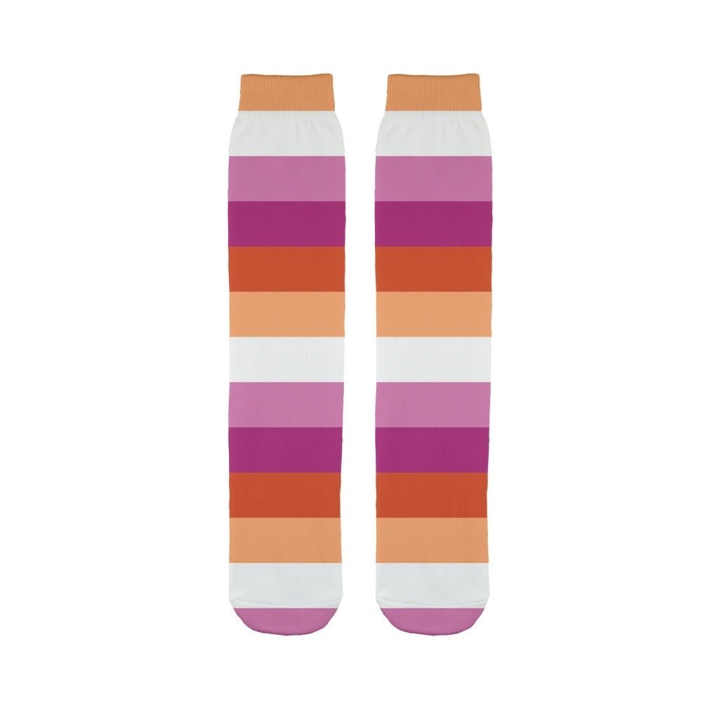 65 MCMLXV Women's LGBT Lesbian Pride Sunset Flag Print Tube Sock - 65mcmlxv