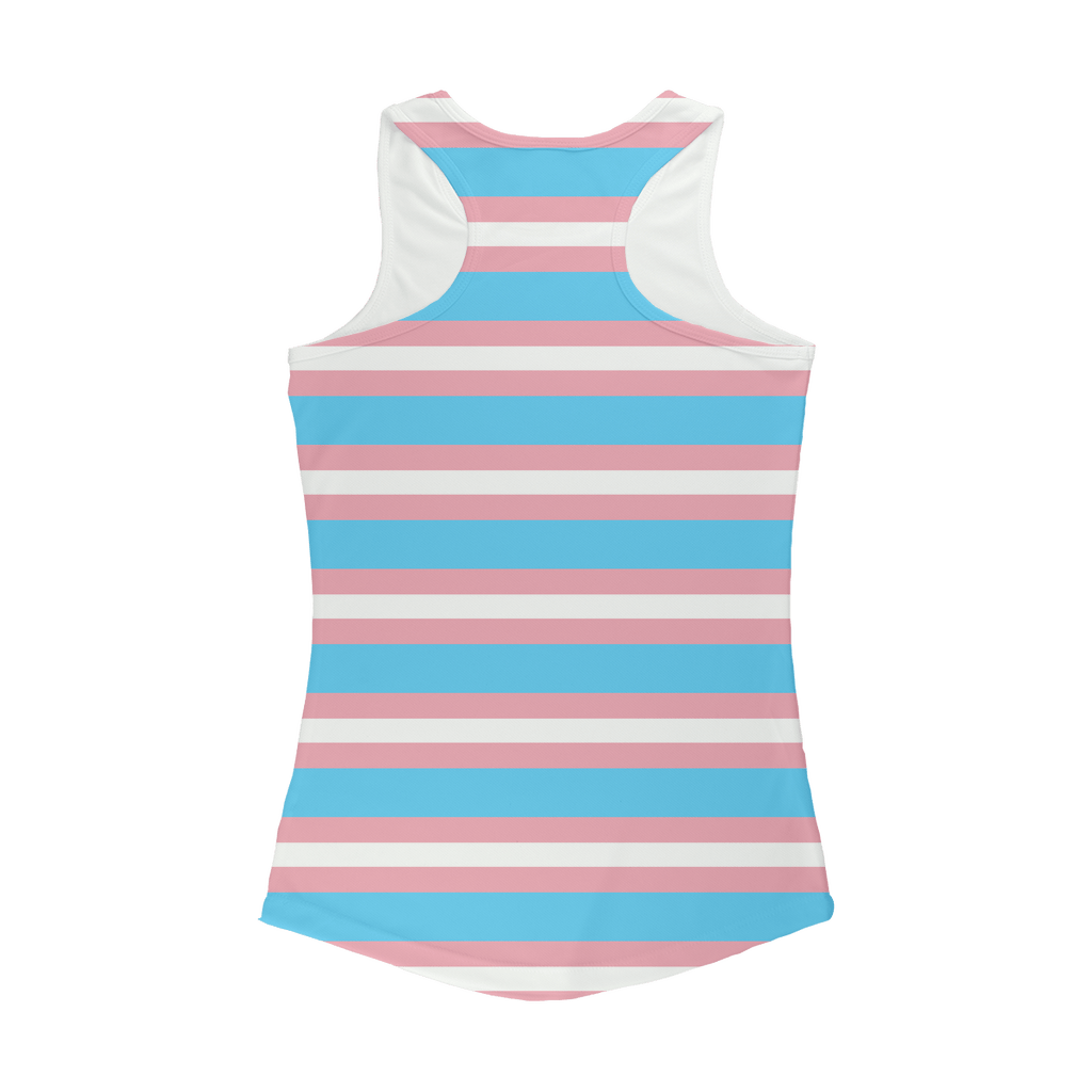 65 MCMLXV Women's LGBT Trandgender Pride Flag Racerback Tank Top - 65mcmlxv