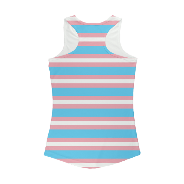 65 MCMLXV Women's LGBT Trandgender Pride Flag Racerback Tank Top - 65mcmlxv