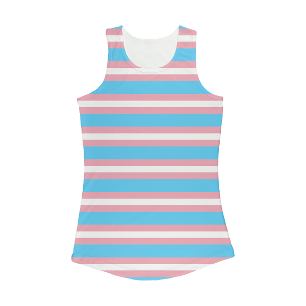 65 MCMLXV Women's LGBT Trandgender Pride Flag Racerback Tank Top - 65mcmlxv