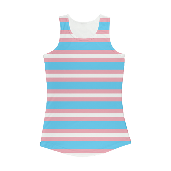 65 MCMLXV Women's LGBT Trandgender Pride Flag Racerback Tank Top - 65mcmlxv