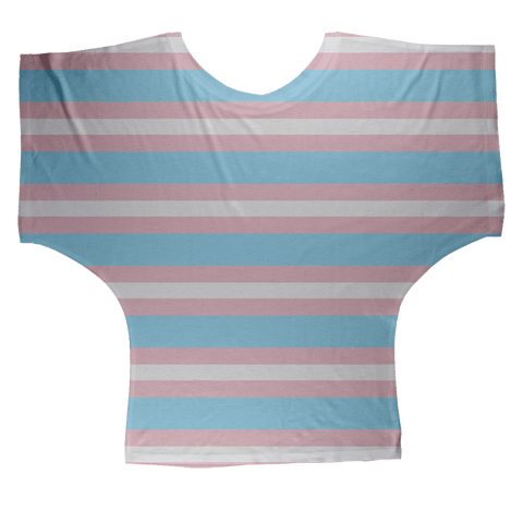 65 MCMLXV Women's LGBT Transgender Pride Flag Batwing Top - 65mcmlxv