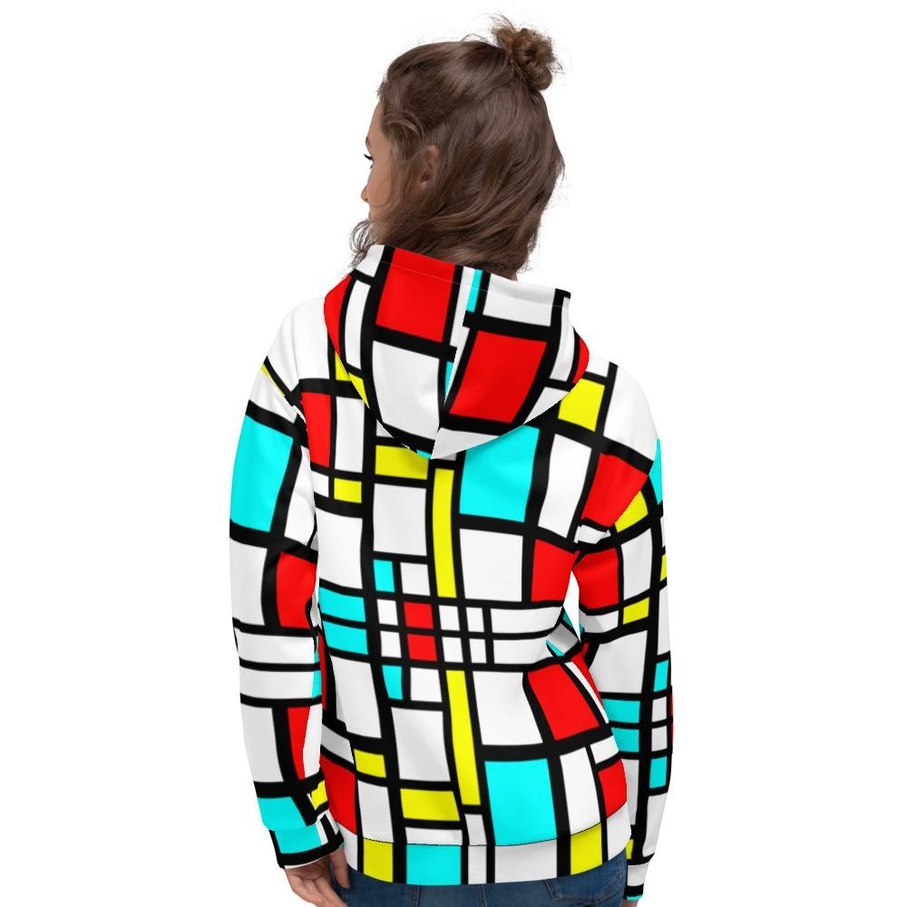 65 MCMLXV Women's Mondrian Color Block Print Fleece Hoodie - 65mcmlxv