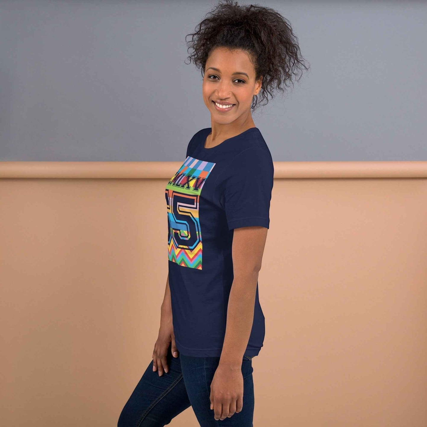 65 MCMLXV Women's Multi-Color TV Screen Test Graphic T-Shirt