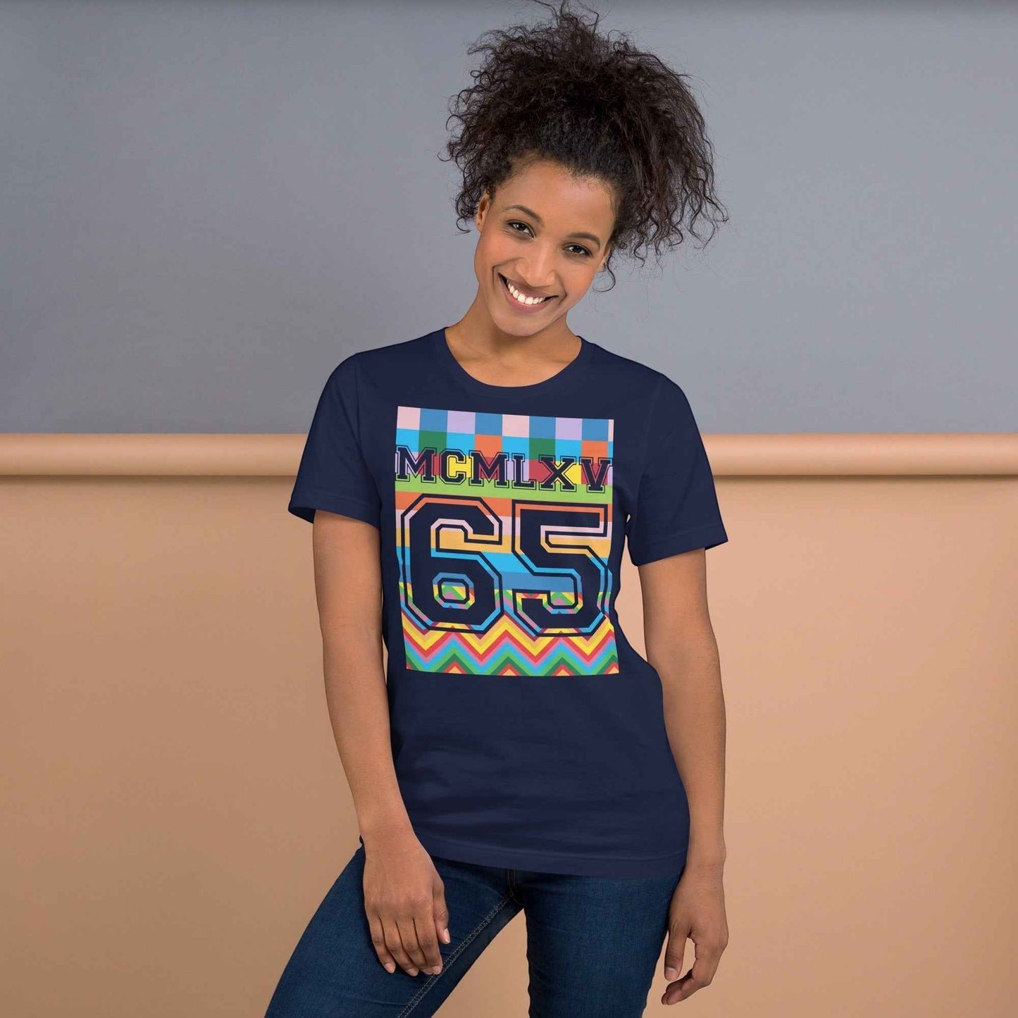 65 MCMLXV Women's Multi-Color TV Screen Test Graphic T-Shirt