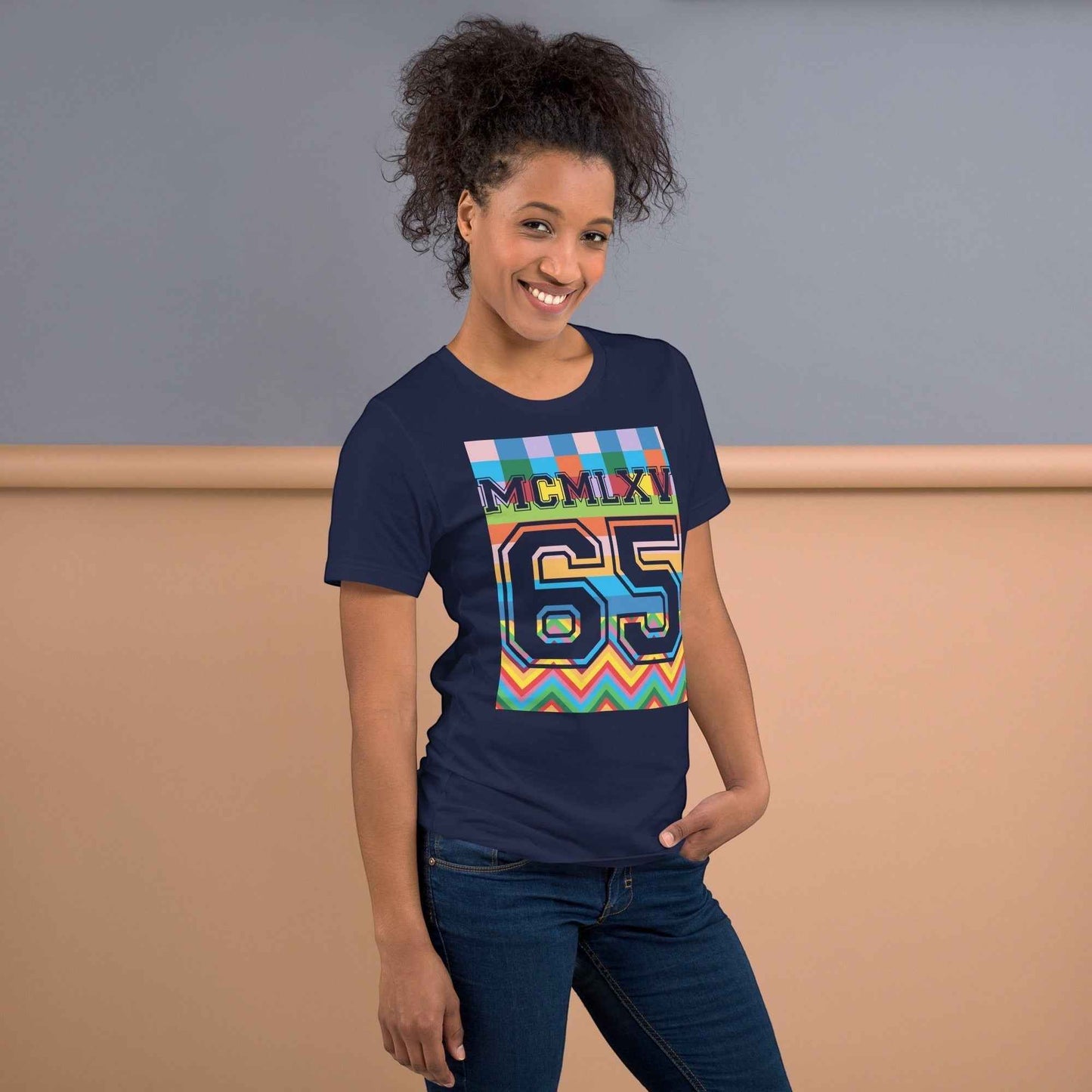 65 MCMLXV Women's Multi-Color TV Screen Test Graphic T-Shirt