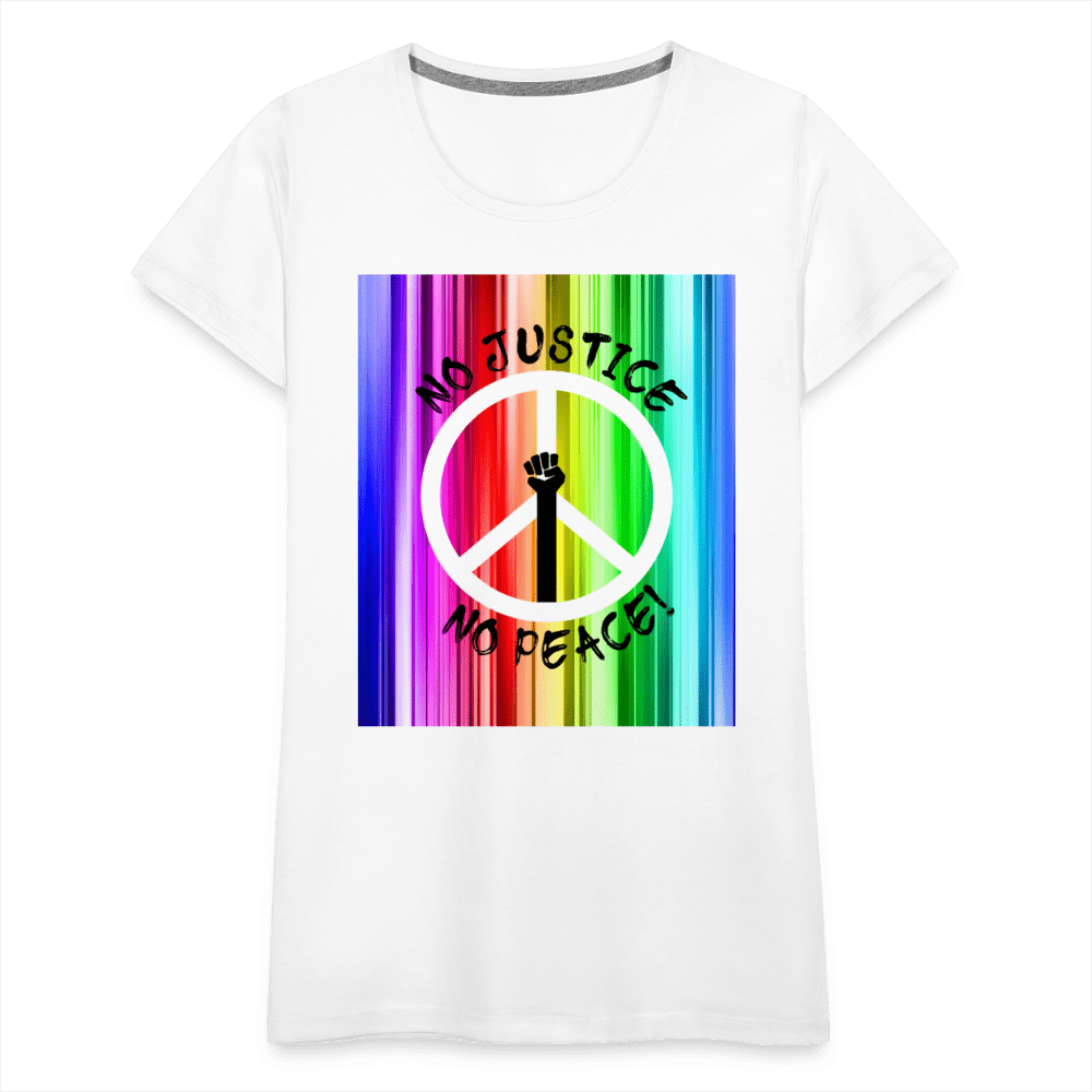 65 MCMLXV Women’s No Justice No Peace Premium Graphic T-Shirt - 65mcmlxv