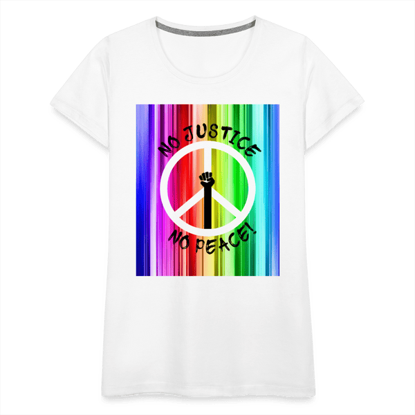 65 MCMLXV Women’s No Justice No Peace Premium Graphic T-Shirt - 65mcmlxv