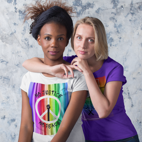 65 MCMLXV Women’s No Justice No Peace Premium Graphic T-Shirt - 65mcmlxv