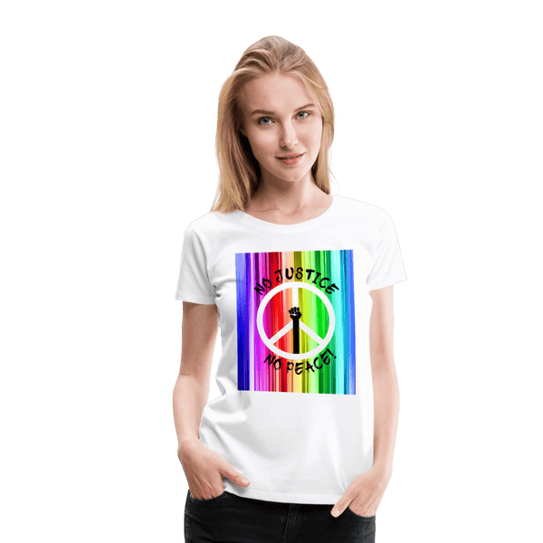 65 MCMLXV Women’s No Justice No Peace Premium Graphic T-Shirt - 65mcmlxv