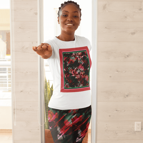 65 MCMLXV Women’s Paintbrush Floral Premium Graphic T-Shirt - 65mcmlxv