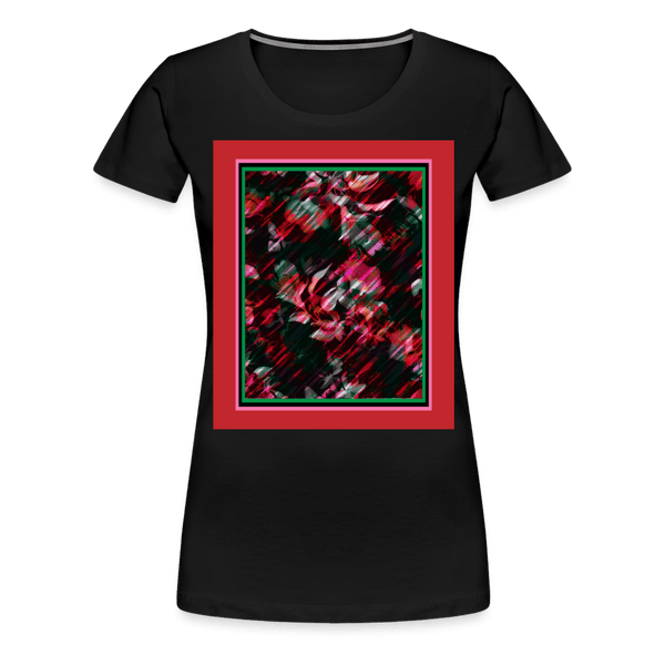 65 MCMLXV Women’s Paintbrush Floral Premium Graphic T-Shirt - 65mcmlxv