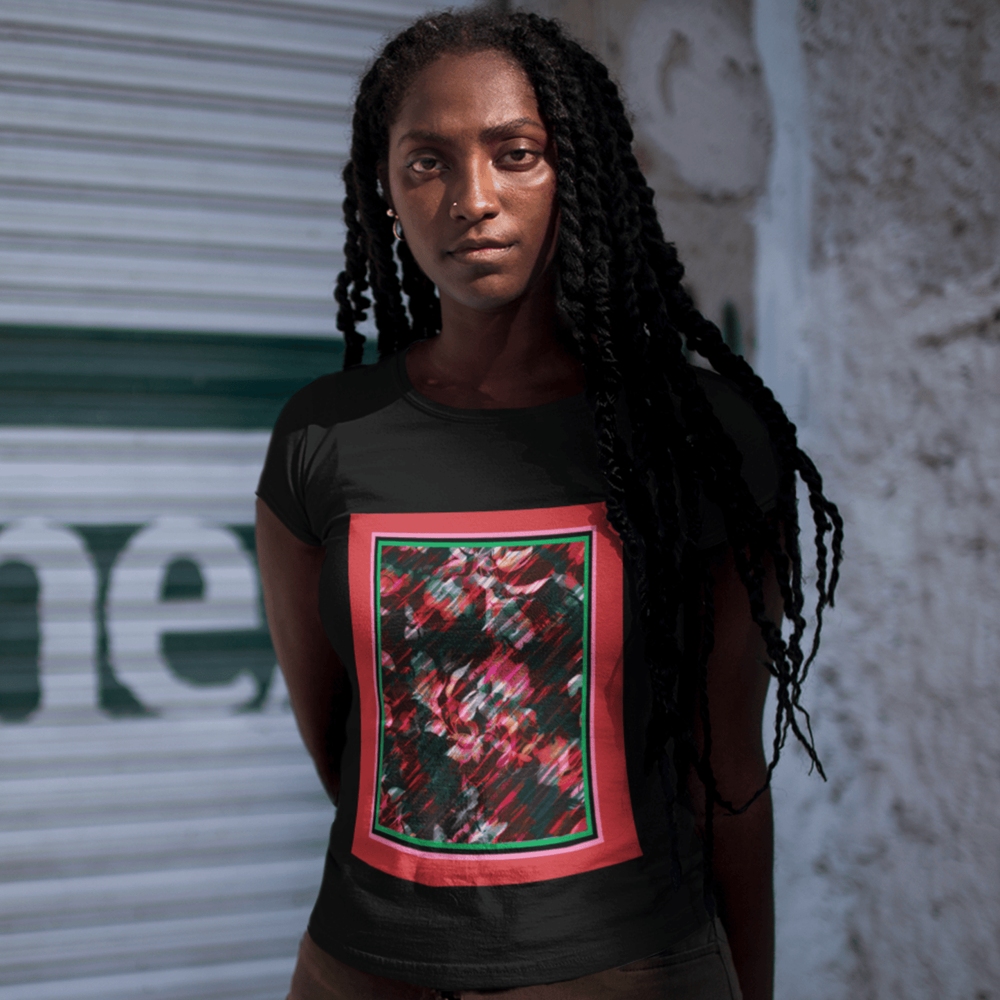 65 MCMLXV Women’s Paintbrush Floral Premium Graphic T-Shirt - 65mcmlxv