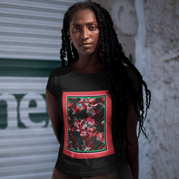 65 MCMLXV Women’s Paintbrush Floral Premium Graphic T-Shirt - 65mcmlxv